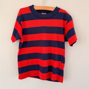Sears Red and Navy Striped Kids Tee